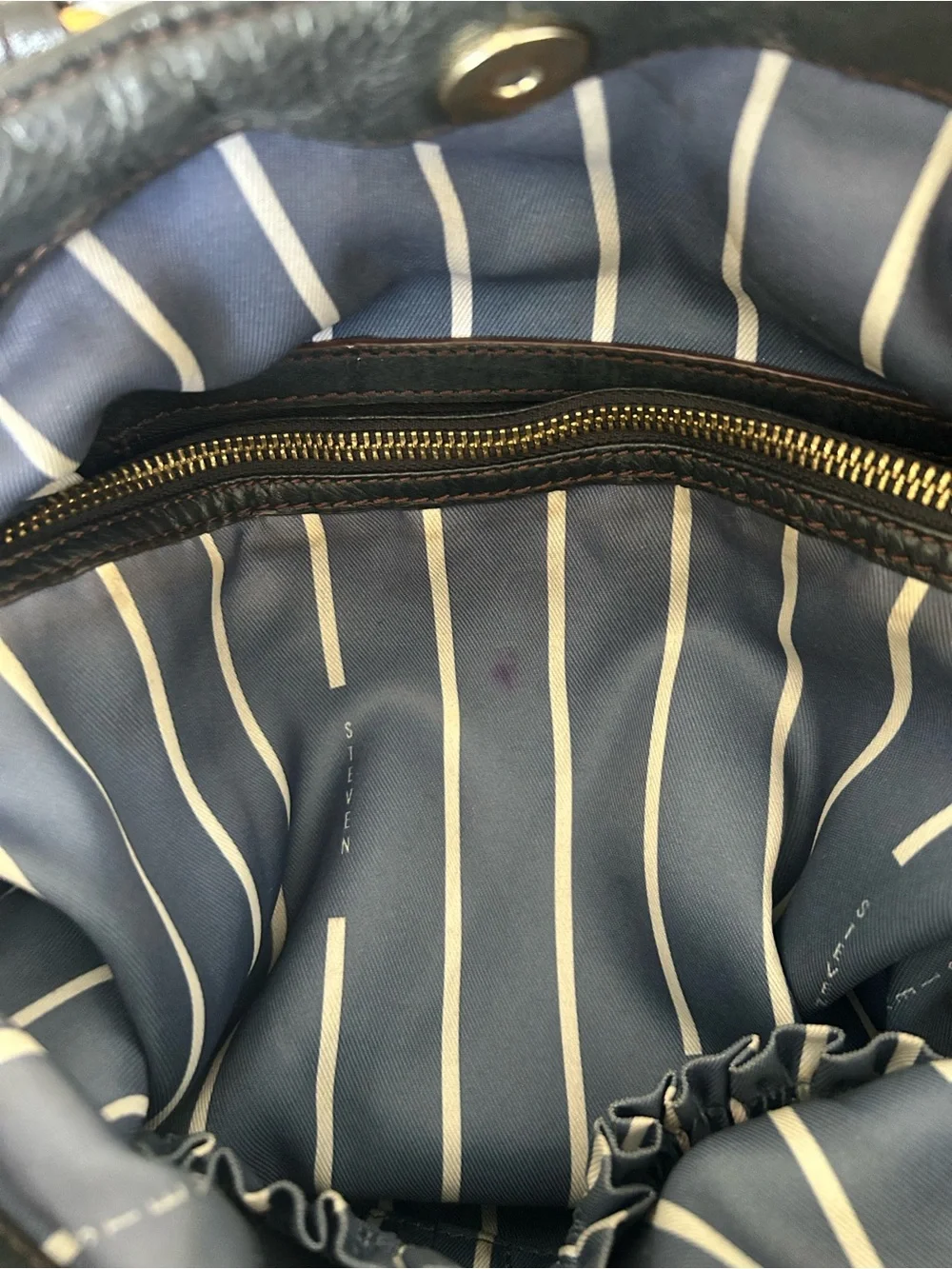 Steve Madden Edgy Utility Black Leather Tote Purse